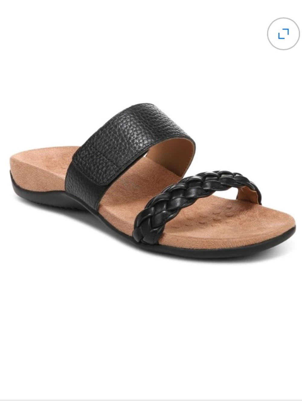 Vionic Jeanne Women's Black Slide Arch-Supportive Adjustable Sandals 9 Excellent